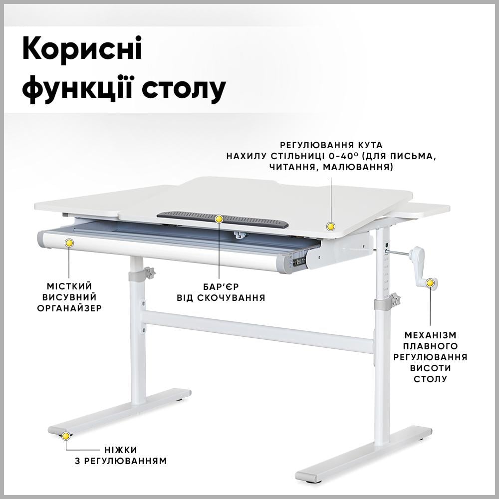 Парта школьная трансформер Evo-kids TH-220 эргономичная Серый - фото 3