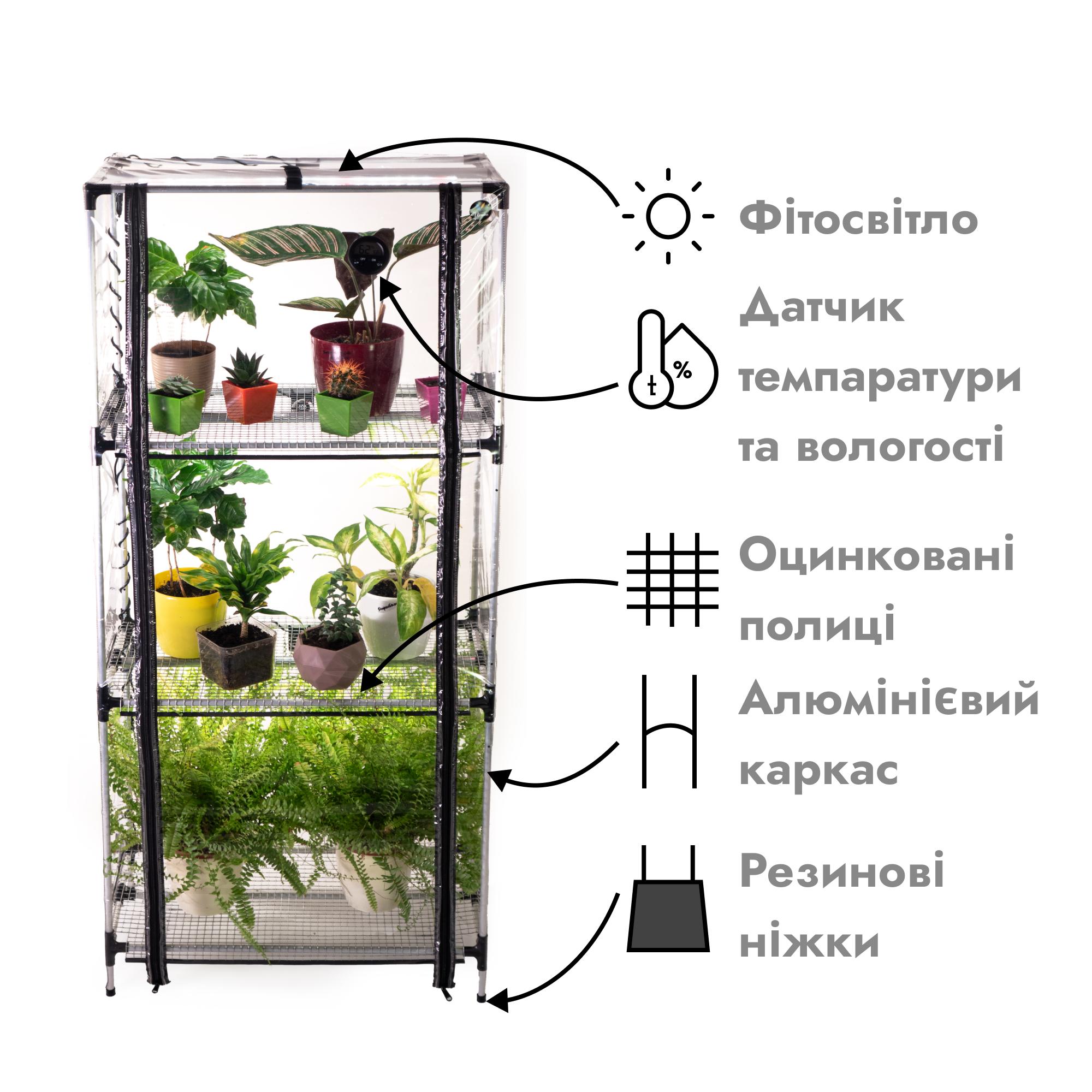 Теплиця для дому Sezam міні з фіто світлом та 3 вентиляторами XL (6359460) - фото 3