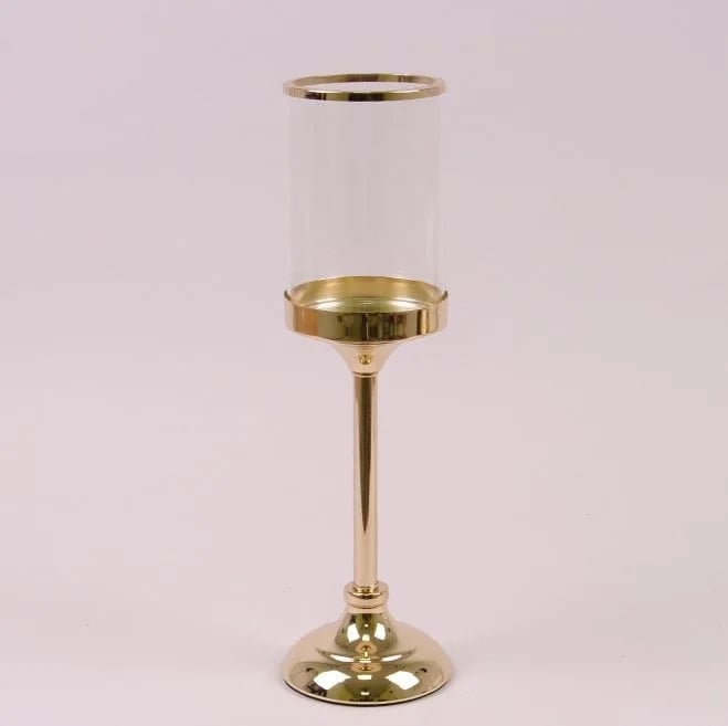 Підсвічник металевий Flora 39 см Золотий (37823)