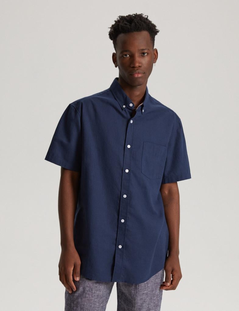 Сорочка лляна чоловіча Diverse LINS SH L Синій (5902598846525)