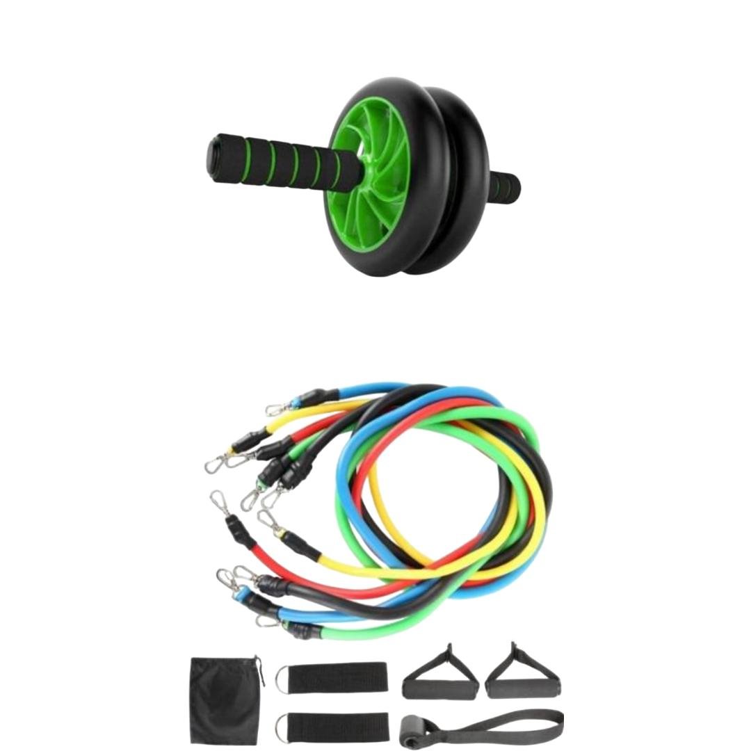 Набор для тренировок Power 2 набор трубчатых эспандеров/фитнес колесо