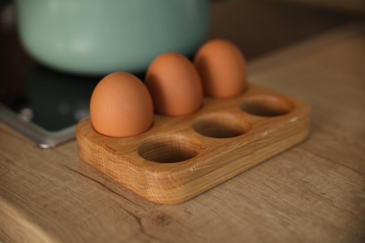 Подставка-рамка деревянная из ясеня на 6 яиц 16х11х2,5 см (WDE-17.1)