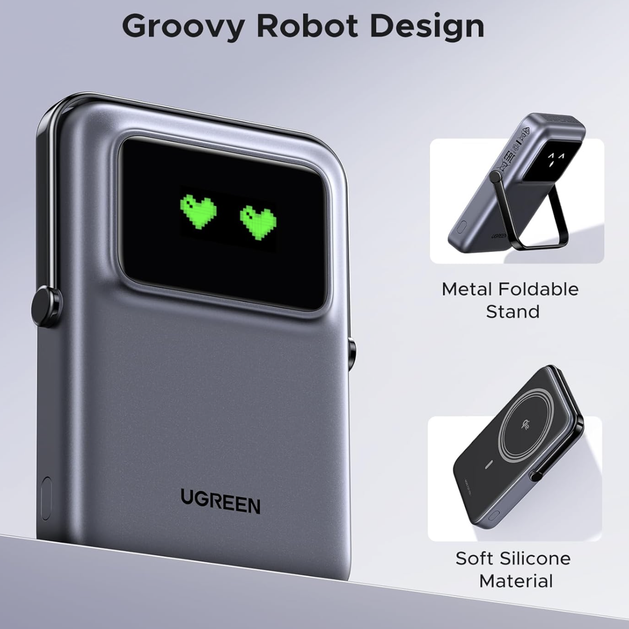 Магнитная батарея UGREEN Uno 20Вт Qi2 10000 mAh Magsafe Power Bank Black - фото 7 Магнитная батарея UGREEN Uno 20Вт Qi2 10000 mAh Magsafe Power Bank Black - фото 7