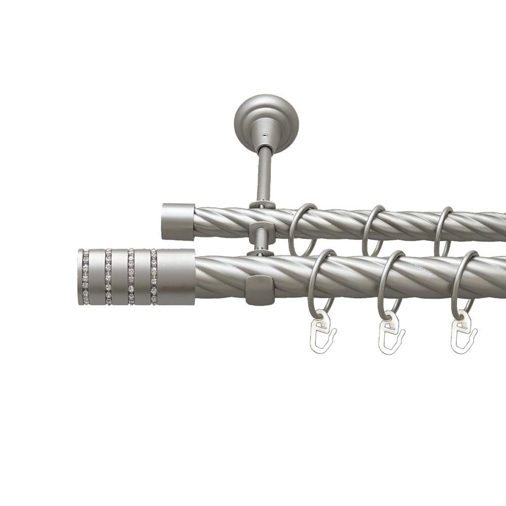 Карниз для штор Orvit Барамелла двухрядный скрученный 25/19 мм 300 см Сатин (00-00023639)