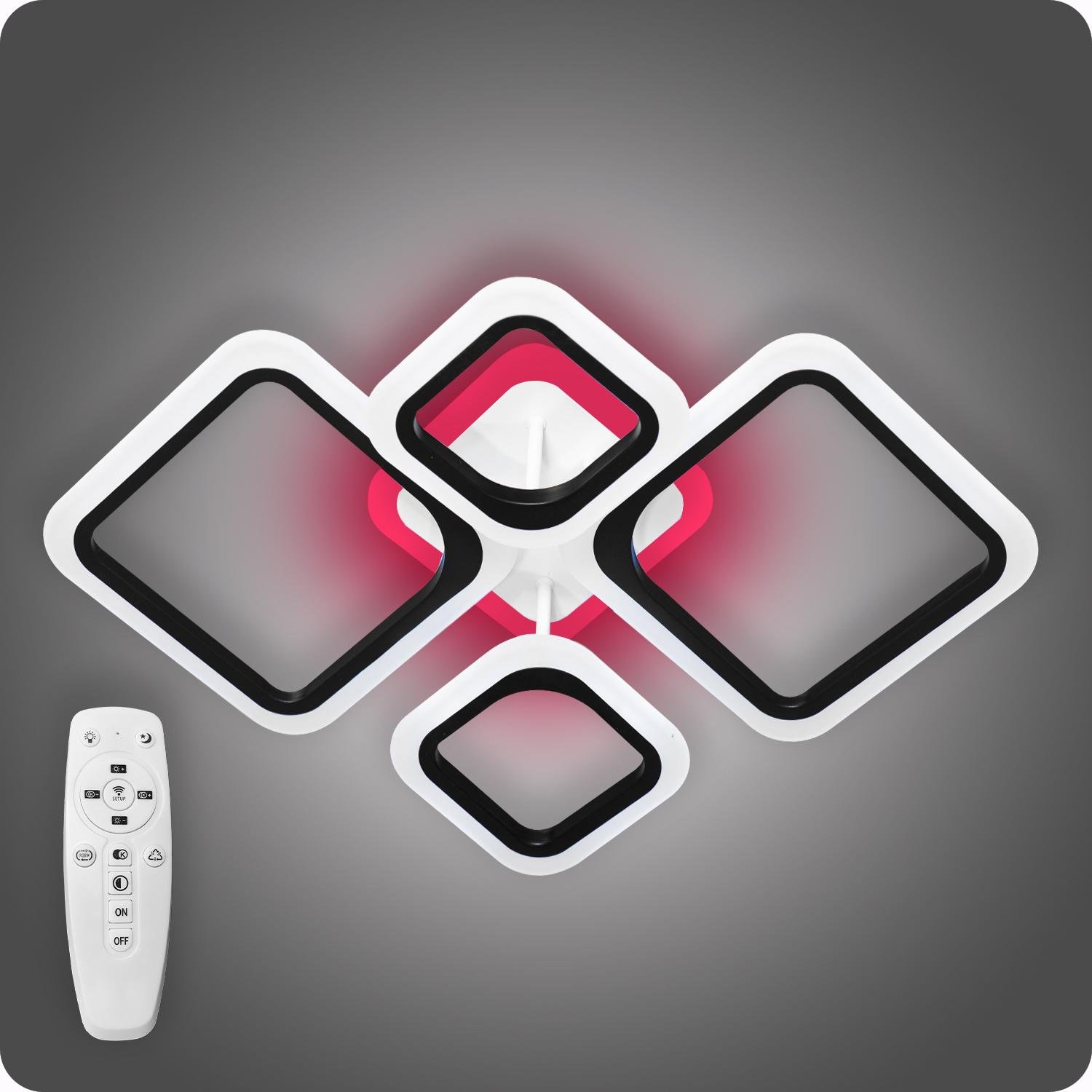 Люстра світлодіодна 517 Dlight 3color з пультом 80 Вт Чорний (01520)