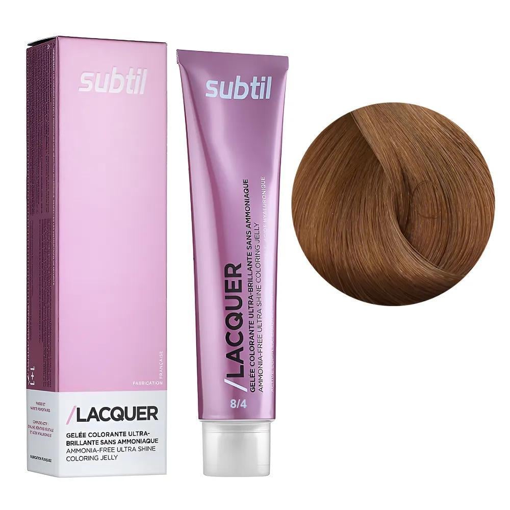 Краска гелевая безаммиачная для волос Subtil Lacquer 8.4 Светлый блондин медный 60 мл