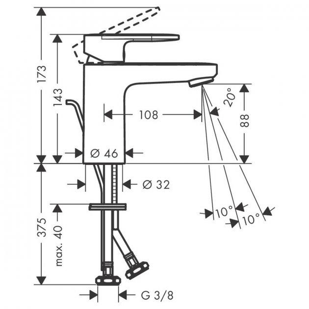 Смеситель с донным клапаном Hansgrohe VERNIS BLEND 71551000 для умывальника (71551000) - фото 2 Смеситель с донным клапаном Hansgrohe VERNIS BLEND 71551000 для умывальника (71551000) - фото 2