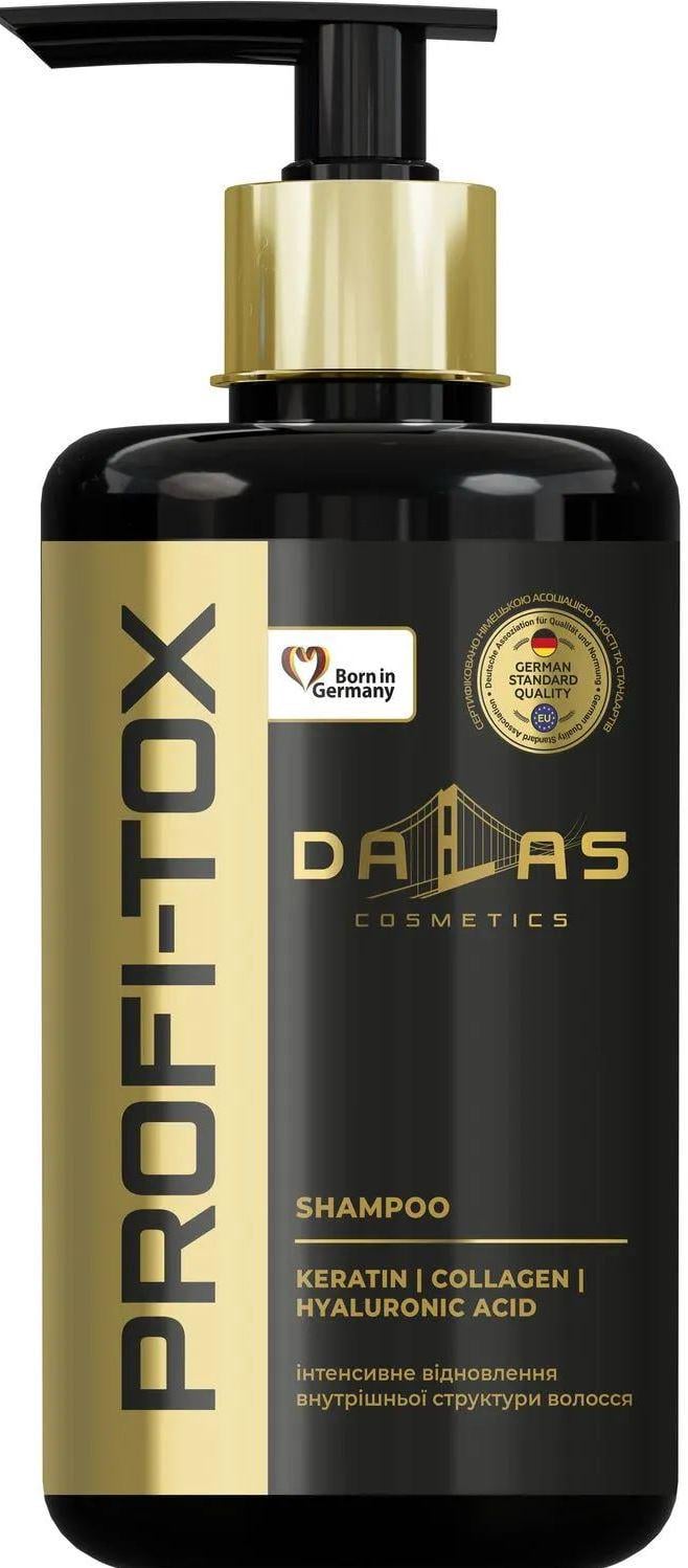 Шампунь для волосся Dallas Pro-tox з Колагеном кератином та гіалуроновою кислотою з дозатором 900 мл (13894) - фото 1