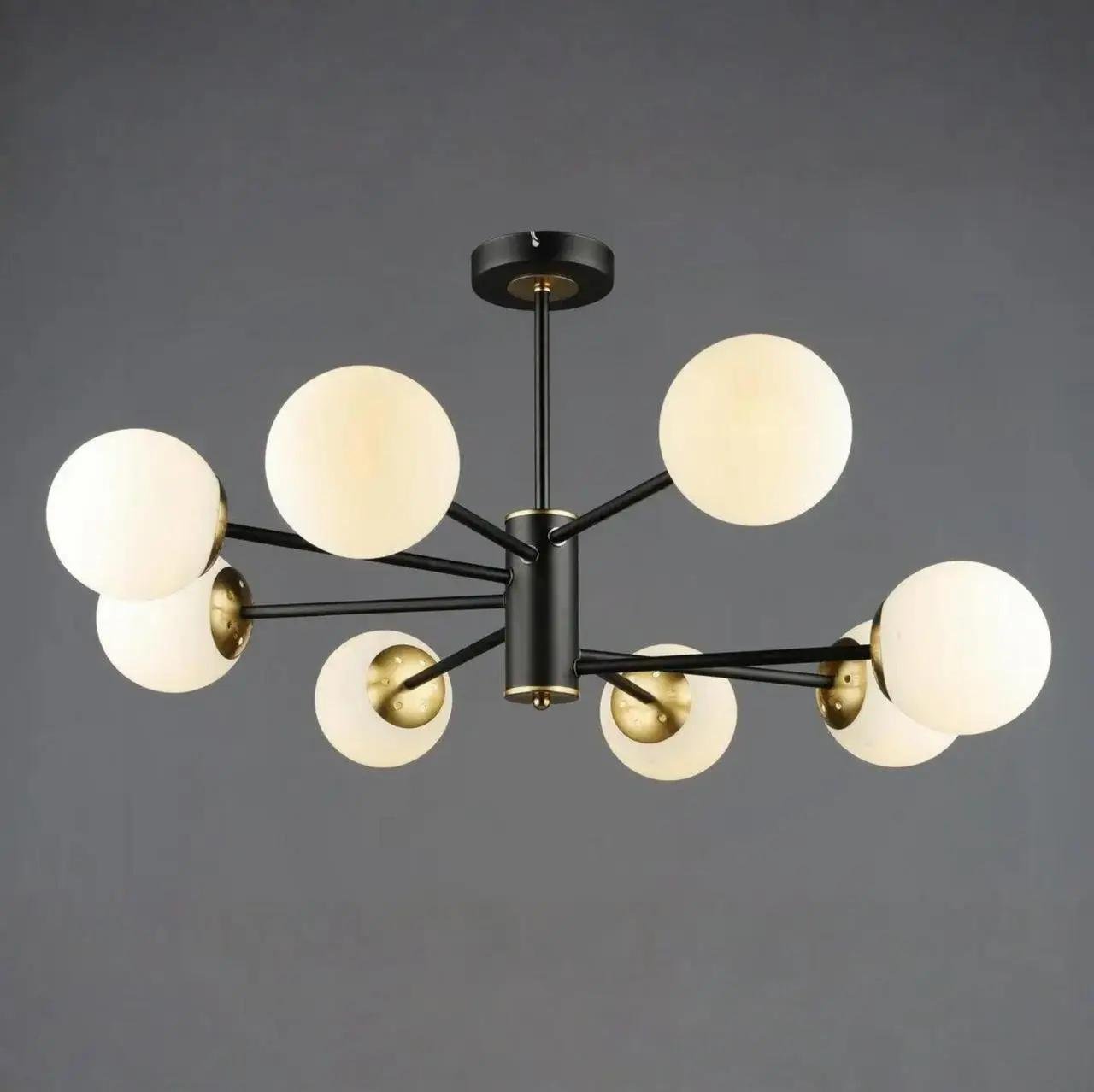 Люстра потолочная Valeso на восемь сферических плафонов Е27 IP20 B N6650/8 Черный/Медный (28687723)