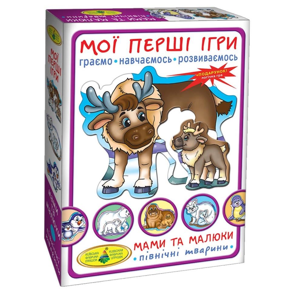 Настольная игра развивающая Энергия Плюс Мамы и малыши. Северные животные 12 карточек картонная от 2 лет (SR-113-N-1324)