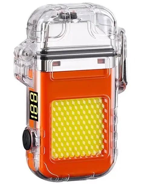 Зажигалка USB-209 с фонариком и индикатором заряда (9033)