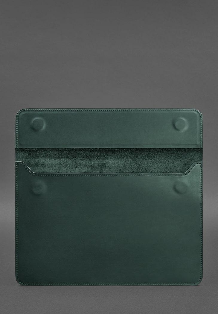 Чехол кожаный-конверт на магнитах для MacBook 13 Зеленый Crazy Horse (A-027172) - фото 2 Чехол кожаный-конверт на магнитах для MacBook 13 Зеленый Crazy Horse (A-027172) - фото 2
