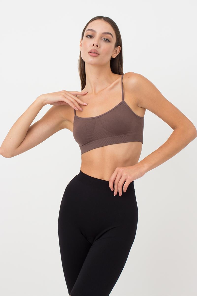 Топ бесшовный Giulia CAMI TOP на тонких бретелях L/XL Brown-deep taupe (4823102995779)
