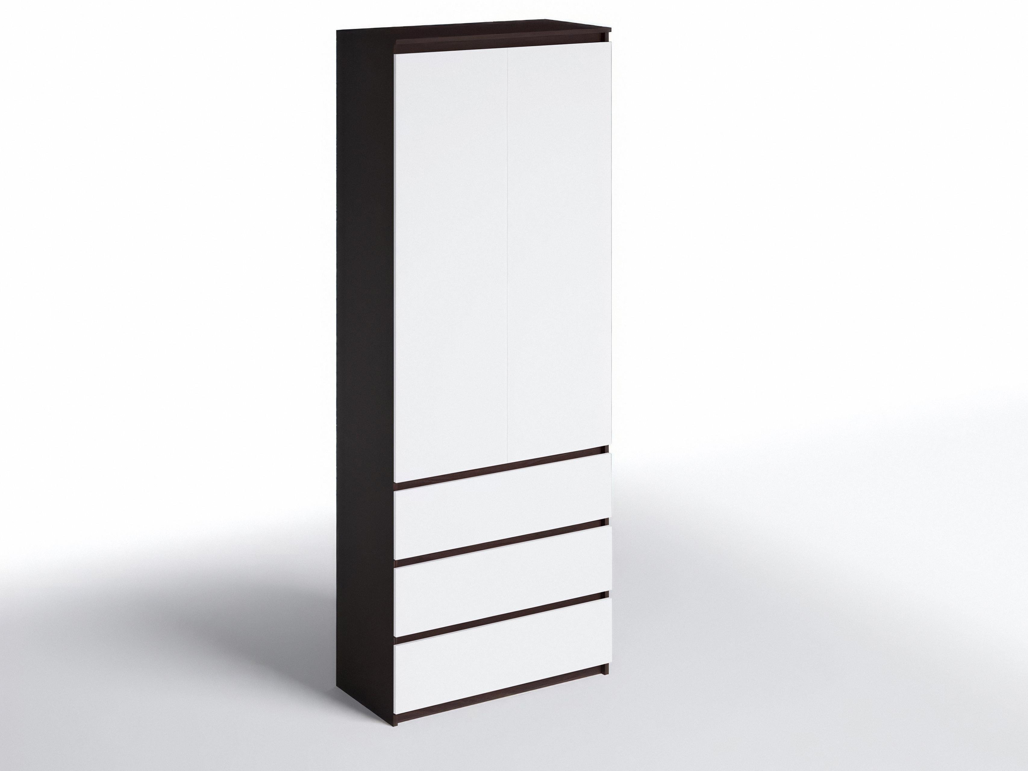 Шафа з полицями та шухлядами T-210 803х502х2117 мм Венге темний/Білий - фото 3