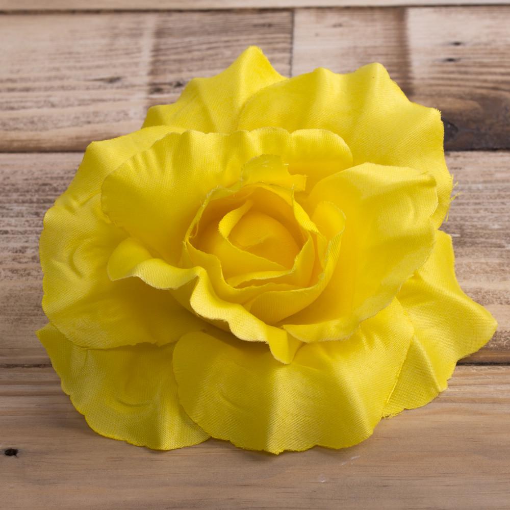 Искусственные цветы Головка розы Желтый (3710-36)