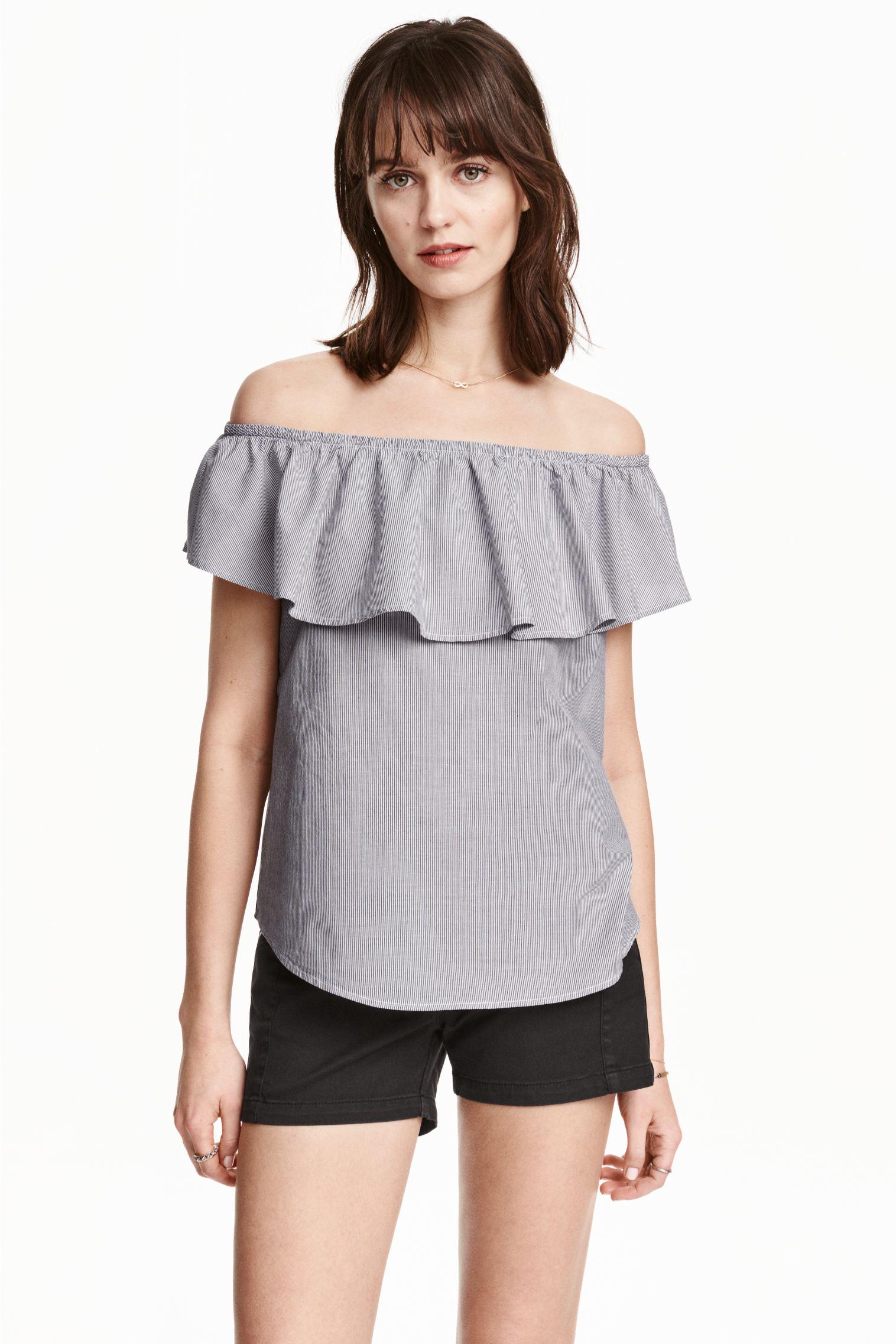 Блуза в полоску р. 36 Серо-белый (3938983RP7)