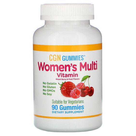 Мультивітаміни для жінок California Gold Nutrition Women’s Multi Vitamin No Gelatin No Gluten Berry and Fruit 90 мармеладок