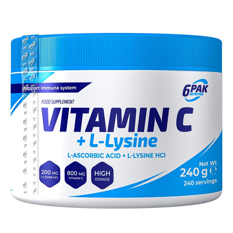 Витамин C для спорта 6PAK Nutrition Vitamin C + L-Lysine 240 г 240 порций Витамин C для спорта 6PAK Nutrition Vitamin C + L-Lysine 240 г 240 порций