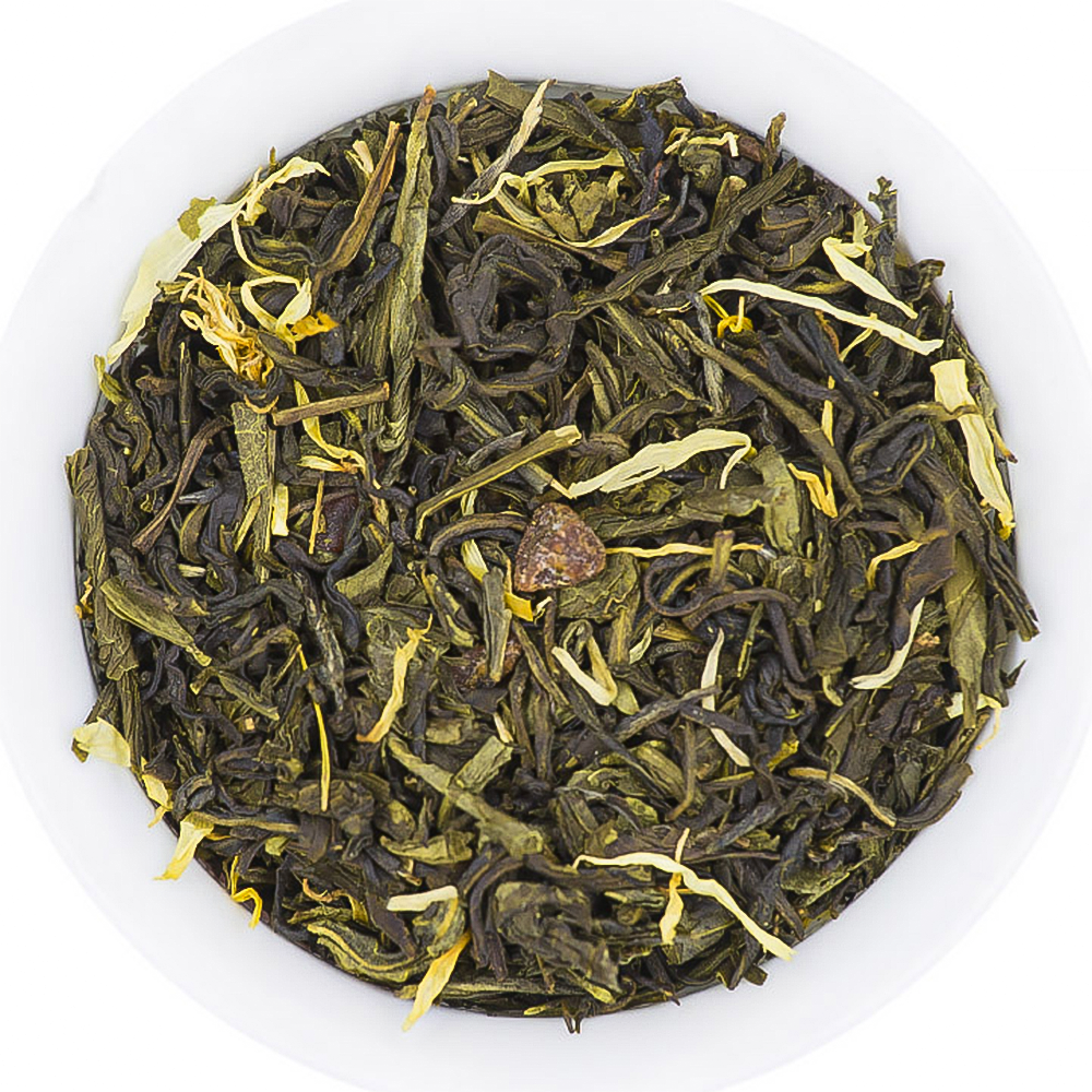 Чай зеленый ароматизированный рассыпной Праздничная Феерия 250 г Чай зеленый ароматизированный рассыпной Праздничная Феерия 250 г