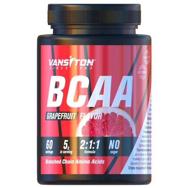 Амінокислота BCAA для спорту Vansiton BCAA Grapefruit 300 г/60 порцій (23469110)