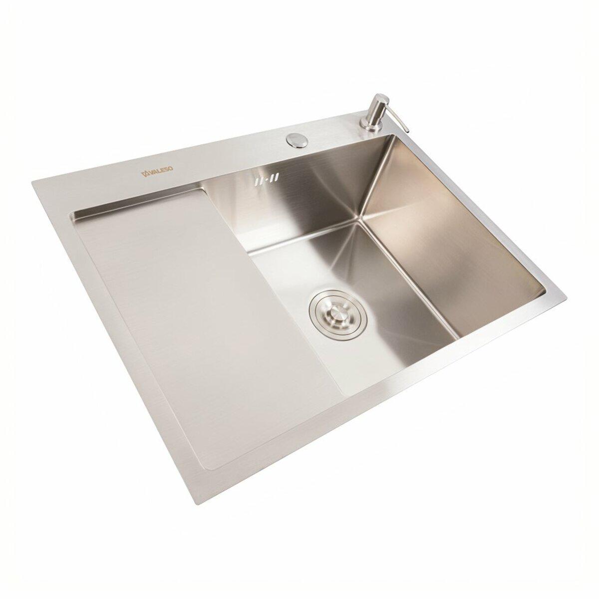 Мийка Valeso Handmade нержавіюча сталь із змішувачем FC-1 з висувною лійкою 65x50 см (132413) - фото 2 Мийка Valeso Handmade нержавіюча сталь із змішувачем FC-1 з висувною лійкою 65x50 см (132413) - фото 2