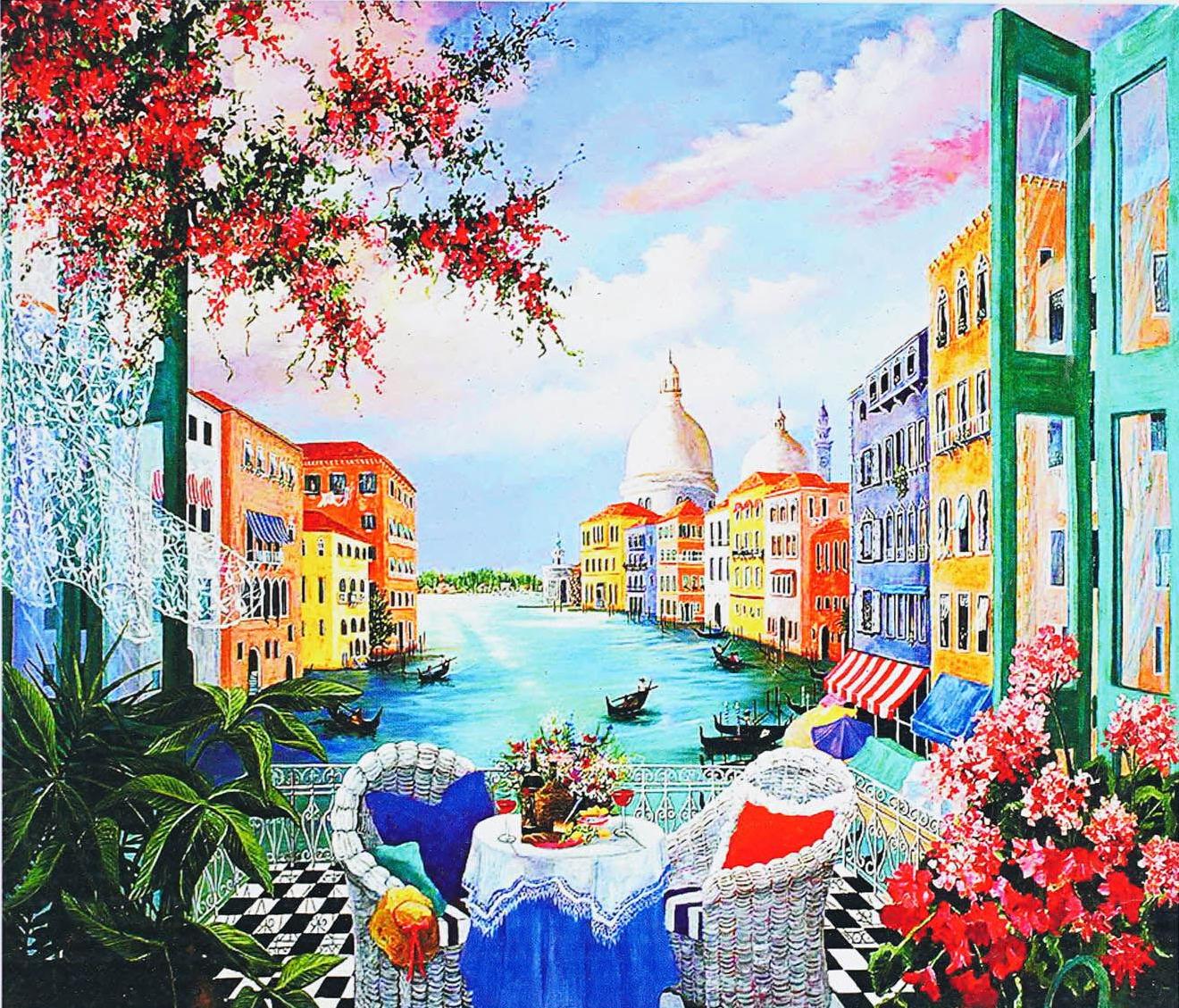 Алмазна мозаїка-картина за номерами TK Group B 74380/30 Сніданок у Венеції в коробці 40x50 см (24710306)