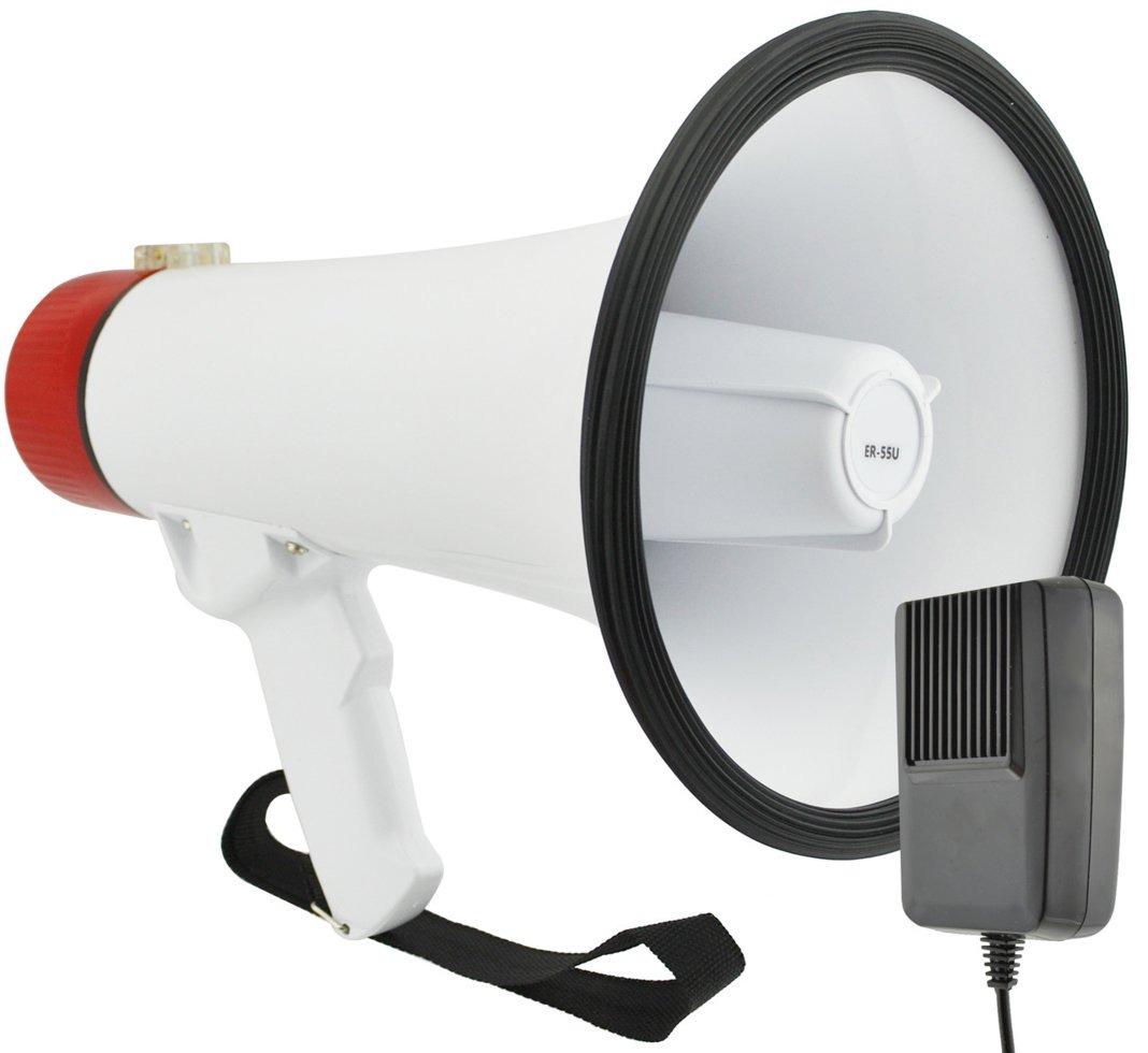 Громкоговоритель с микрофоном Megaphone ER-55U 25 W Белый (1007530-White-1)