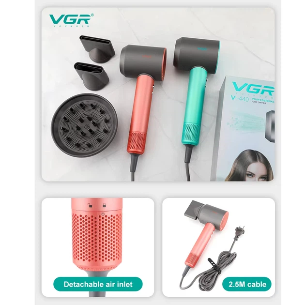 Фен профессиональный VGR V-440 Pink - фото 3