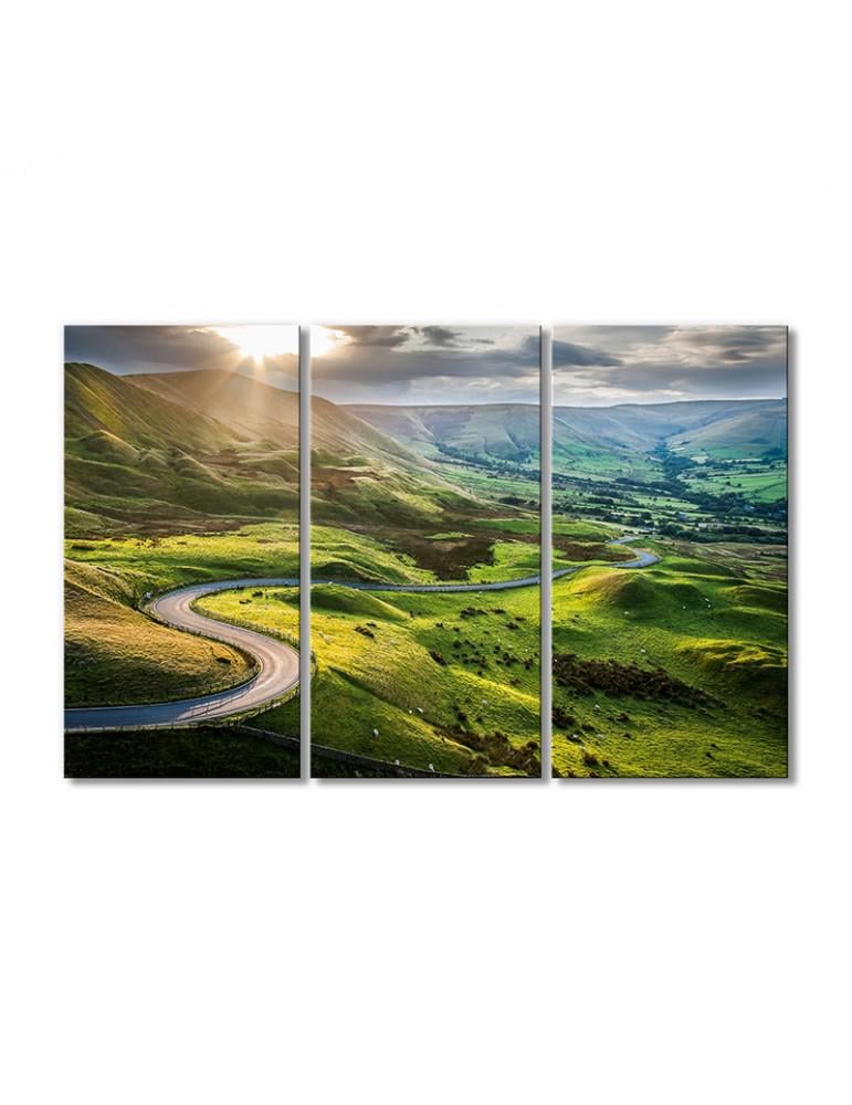 Картина модульная Сельский пейзаж 3 модуля 120x180 см