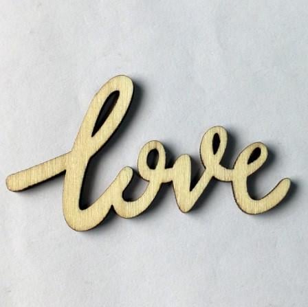 Набор табличек Love деревянных 15 шт. 5x3 см Коричневый (28124)