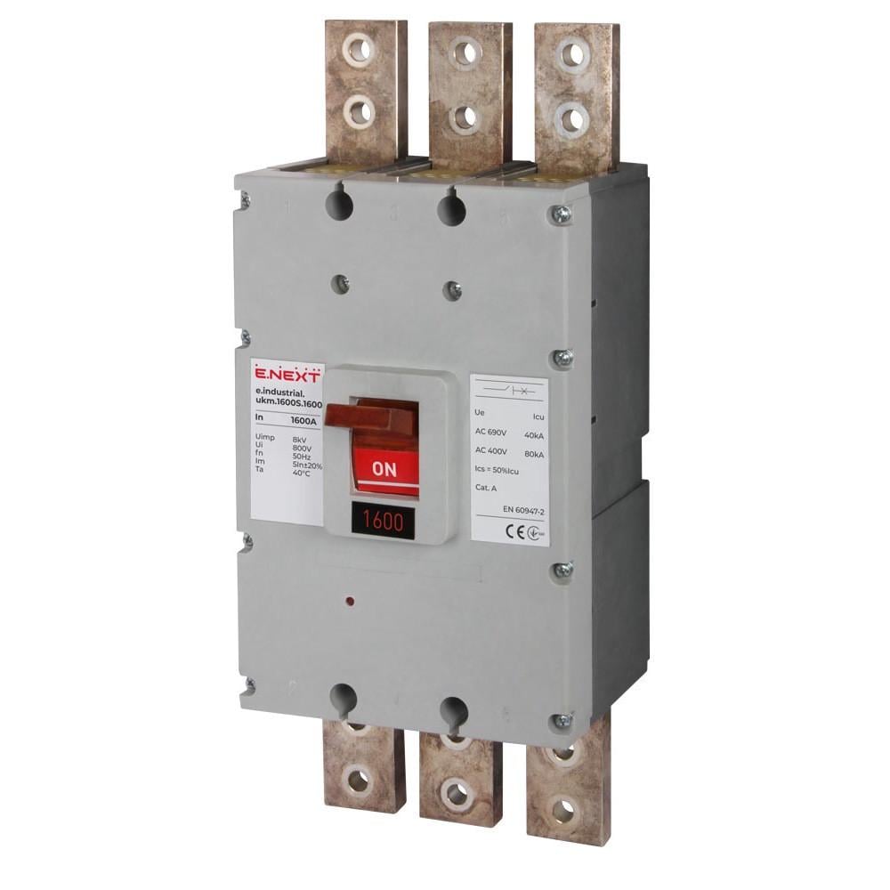 Автоматичний вимикач силовий E.NEXT 1600А 80kA 3 полюси e.industrial.ukm.1600S.1600 i0010030 (14664)
