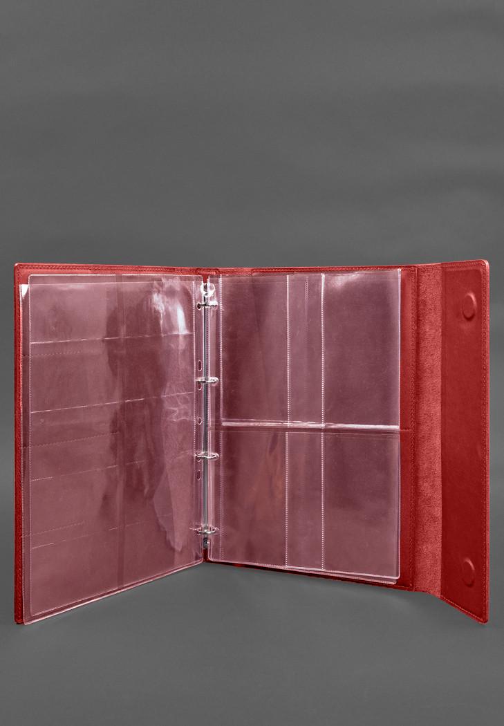 Шкіряна папка для документів сімейна А4 на сегрегаторі з файлами Червоний (A-028631) - фото 4 Шкіряна папка для документів сімейна А4 на сегрегаторі з файлами Червоний (A-028631) - фото 4