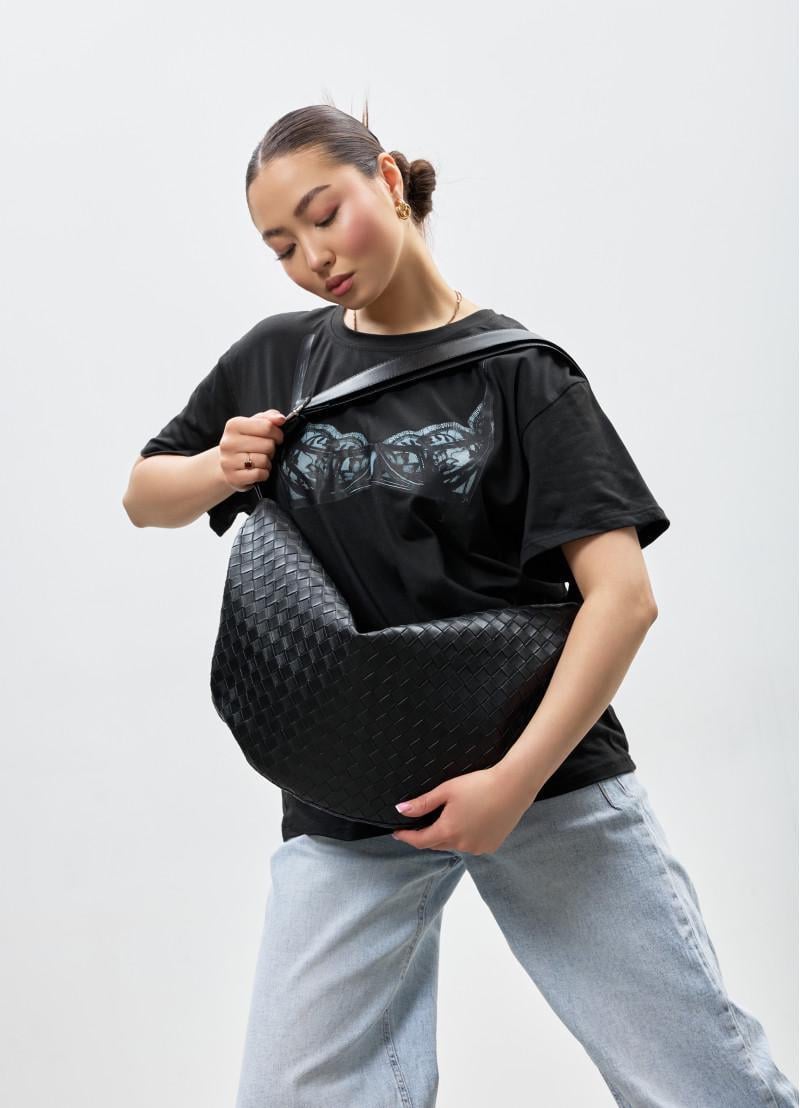 Жіноча сумка Sambag Bag-glove 50x28x5 см Чорний (53400067)