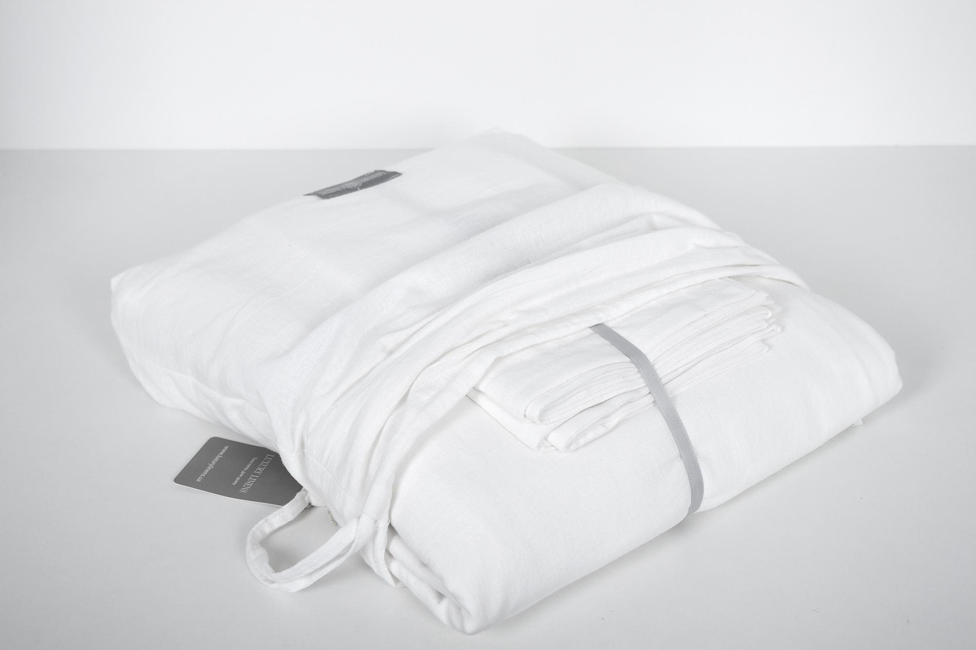 Комплект постельного белья LUXURY LINENS Washed Cotton White (3600032)