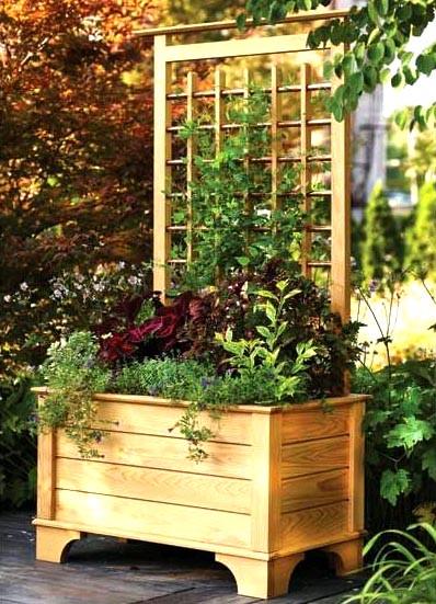 Кашпо со шпалерой из дерева Ванди Ваниль (КШР-001202)