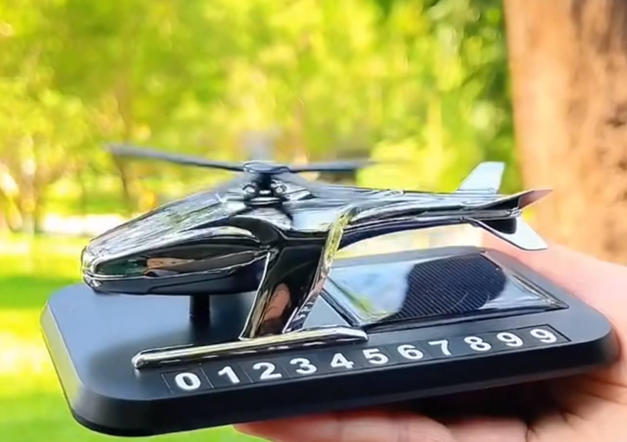 Ароматизатор для авто Вертоліт на сонячній батареї з номером телефону Silver (g31-kk1-5uu) - фото 5