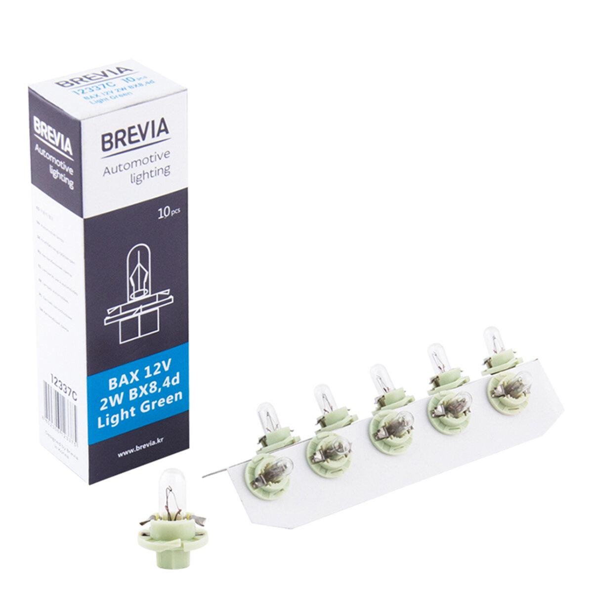 Лампа розжарювання Brevia BAX 12V 2W BX8, 4d CP 10 шт. Light green (3314-d0edf)