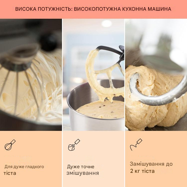 Кухонный комбайн тестомес KLARSTEIN Bella Elegance 1800 Вт (10034363) - фото 3 Кухонный комбайн тестомес KLARSTEIN Bella Elegance 1800 Вт (10034363) - фото 3