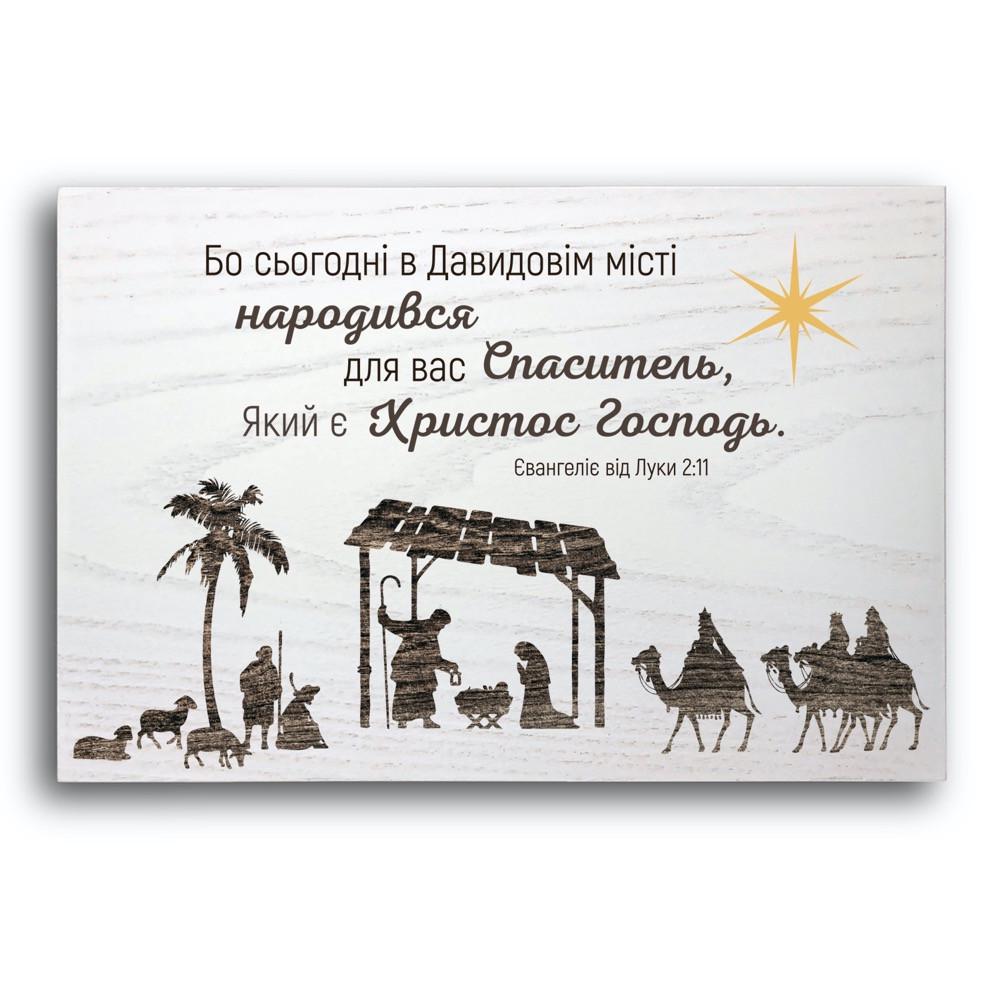 Плакетка декоративная деревянная Потому что сегодня в городе Давидовом 20х30 см Белый (хрпл1007бу)