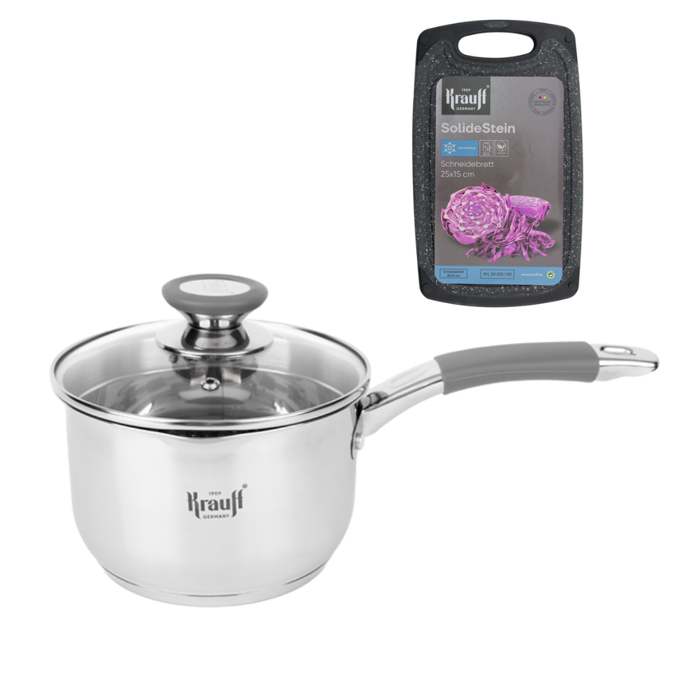 Ковш с крышкой Krauff Moxie с кухонной доской Krauff 16 см 2 л (28826)