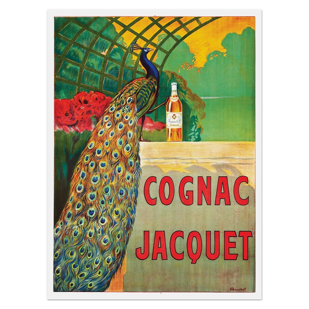 Плакат винтажный Cognac Jacquet 1906 62x84 см (0045)