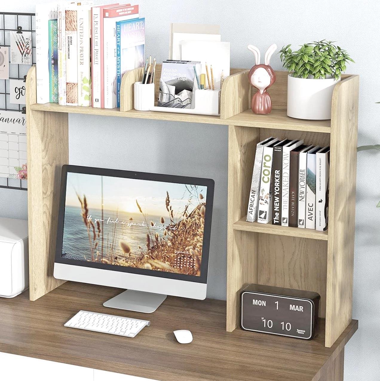 Полка-надстройка настольная из дерева Мирелин бланже (АКД-005501)