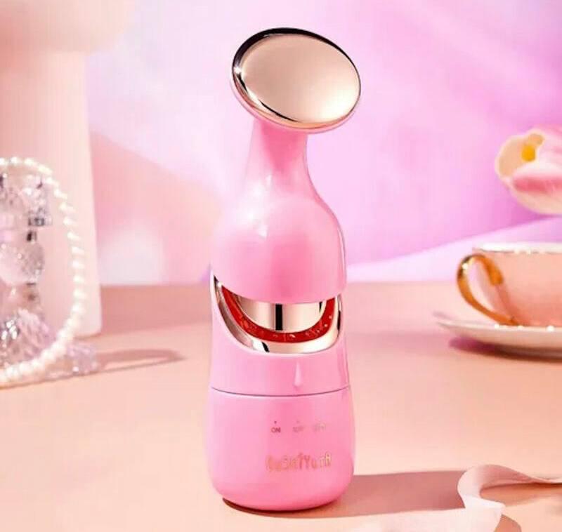 Електромасажер обличчя/шиї та зони навколо очей 3в1 з вібрацією та EMS Рожевий (01e2840e) - фото 4