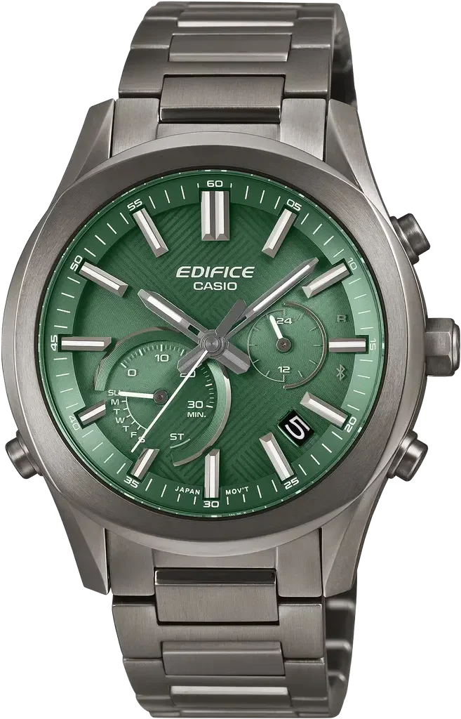 Наручные часы мужские Casio Edifice Bluetooth EQB-1300DC-3AEF с сапфировым стеклом/стальным корпусом/водозащитой 100 м Зеленый (3146350084)