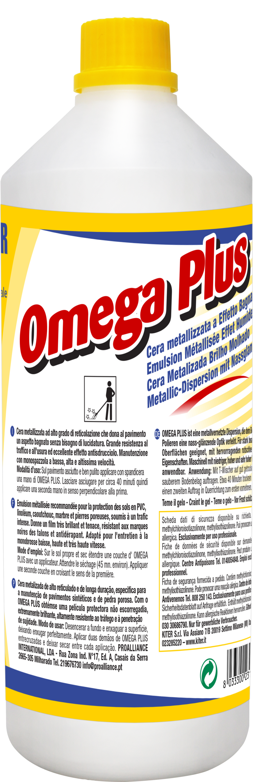 Покриття для підлоги, яке надає їй вологого вигляду Kiter Omega Plus 1л (01008.1L)