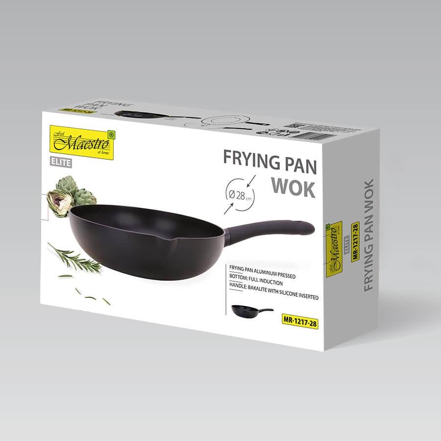 Сковорода WOK с антипригарным покрытием Maestro 28 см (MR-1217-28) - фото 3 Сковорода WOK с антипригарным покрытием Maestro 28 см (MR-1217-28) - фото 3