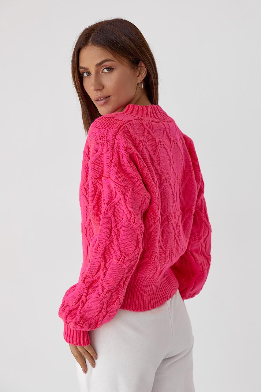 Кардиган вязаный L Фуксия (9528459) - фото 2 Кардиган вязаный L Фуксия (9528459) - фото 2