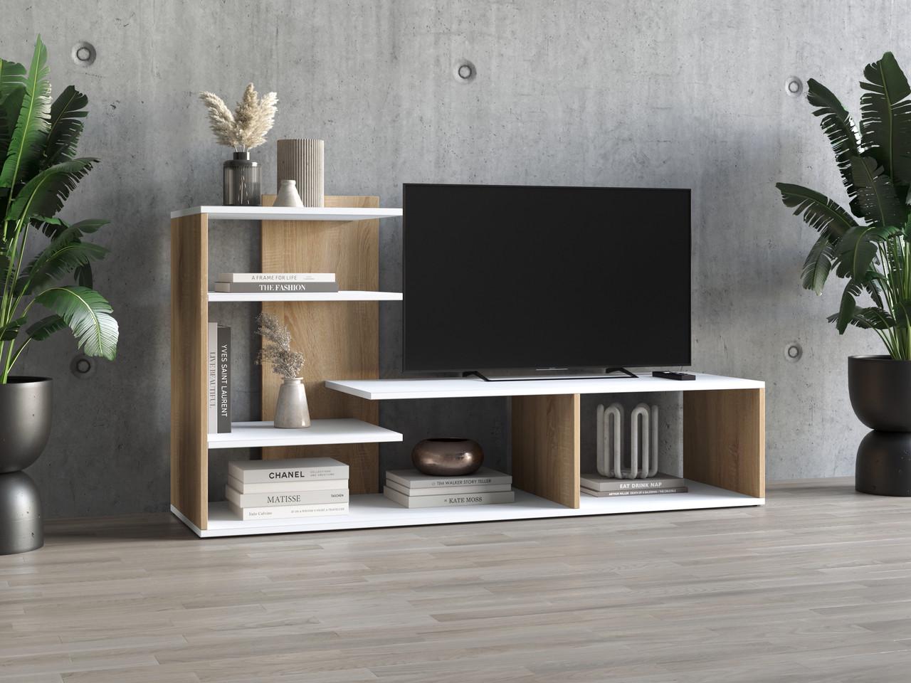Тумба ТВ Moreli Id27-191 1400x726x398 мм Дуб сонома/Белый (id27-191-sonoma-white)