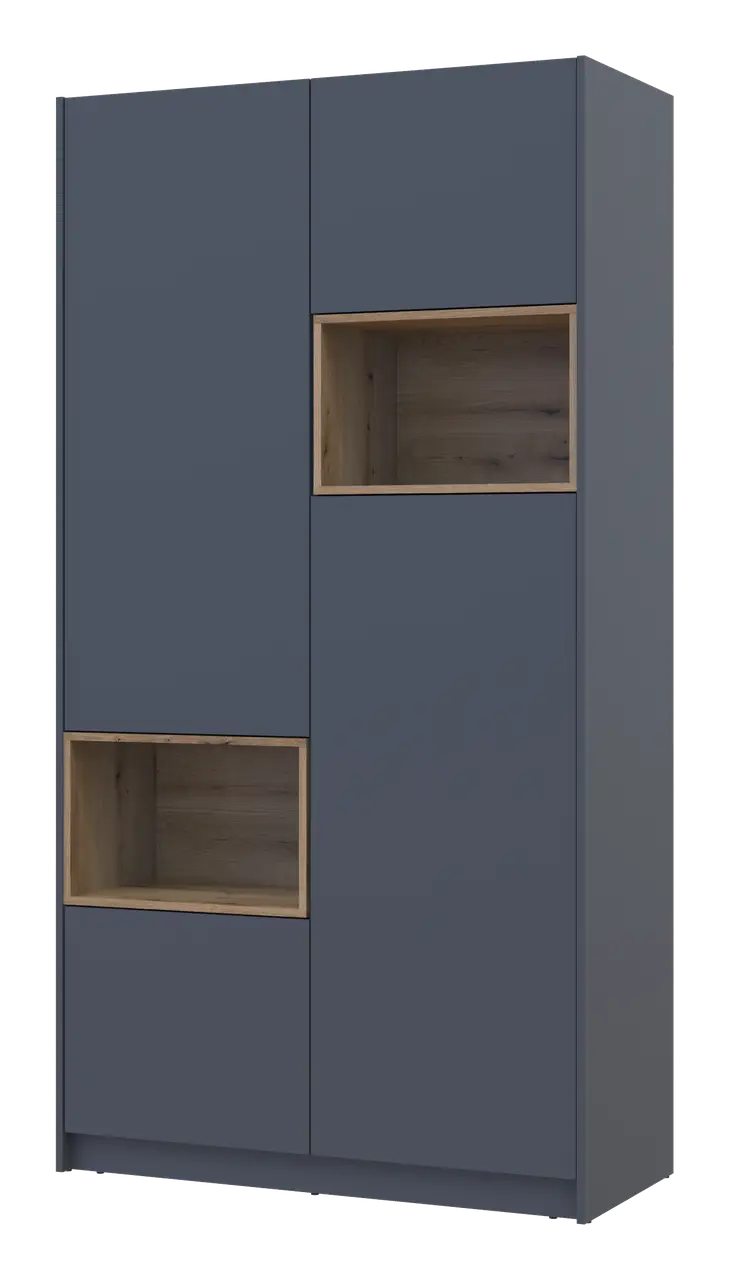 Шафа для одягу з нішею Doros Дейл 2 ДСП 115,2х52х220 см Графітовий/Дуб Евок (80737722) - фото 3 Шафа для одягу з нішею Doros Дейл 2 ДСП 115,2х52х220 см Графітовий/Дуб Евок (80737722) - фото 3