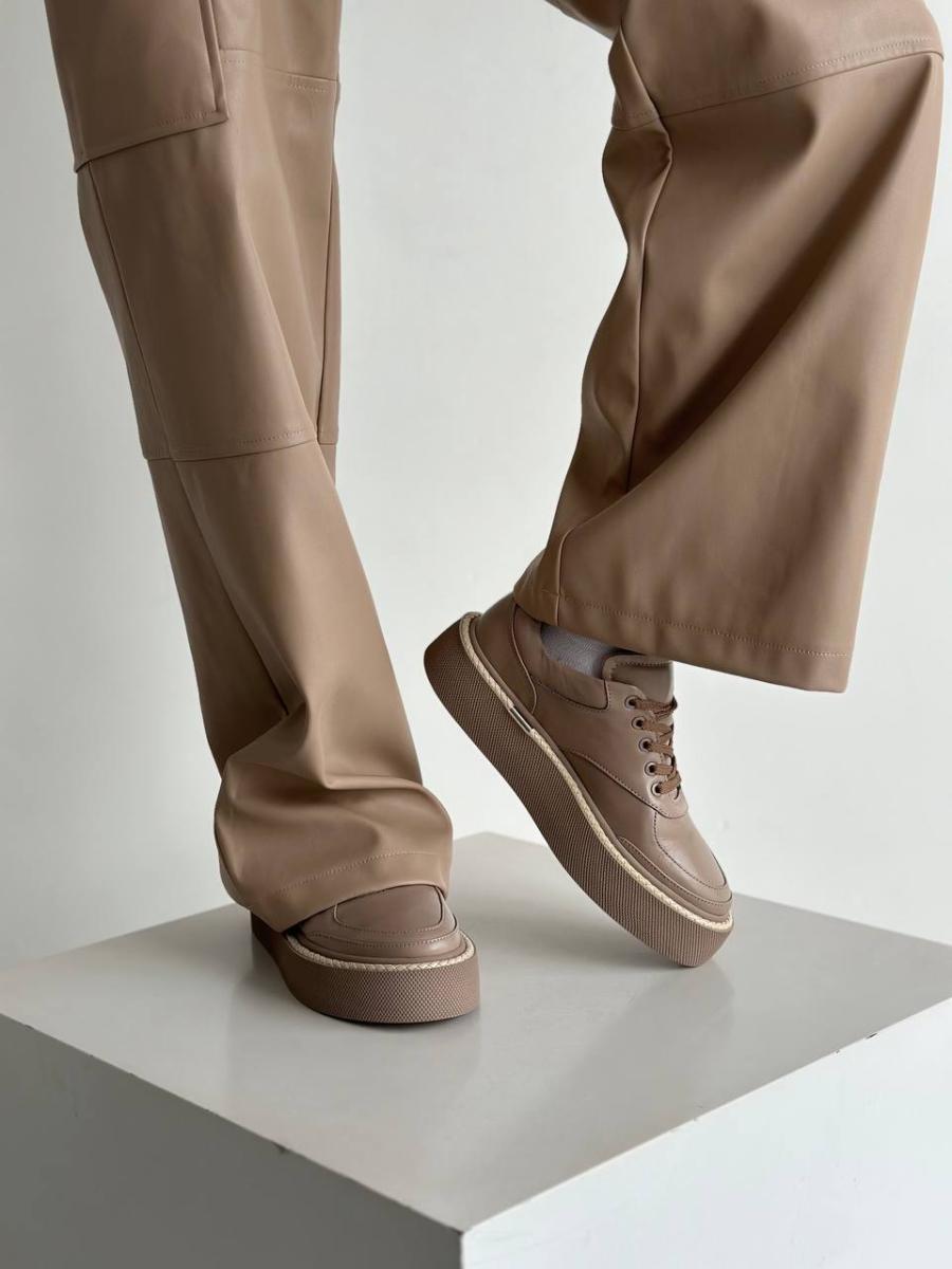 Кеды женские кожаные р. 38 Бежевый (7381-2/38)